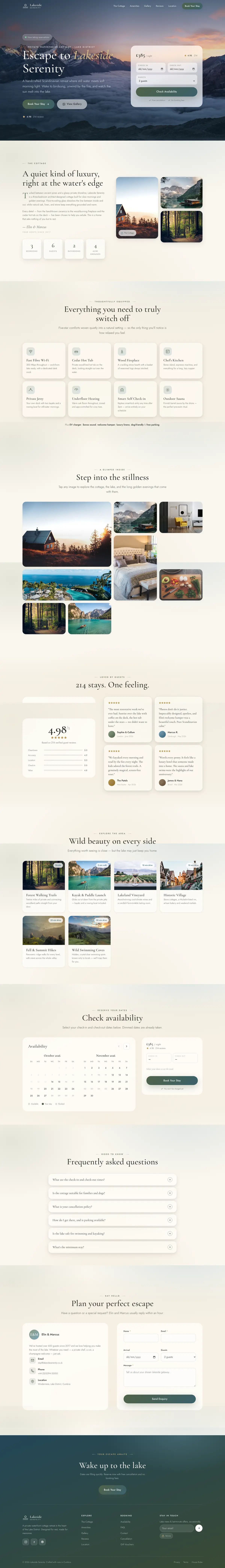 Lakeside — the whole homepage, top to bottom