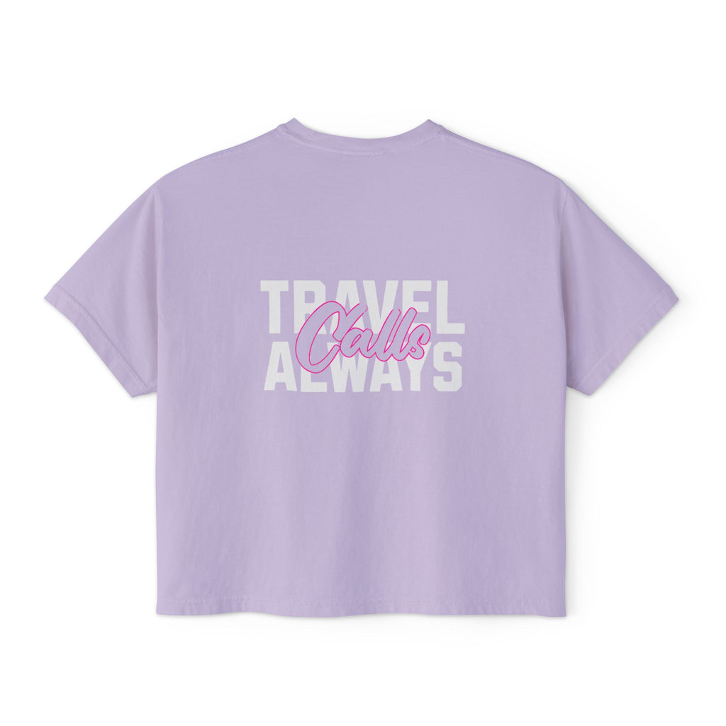 Women's Stylish Travel Calls Boxy Tee