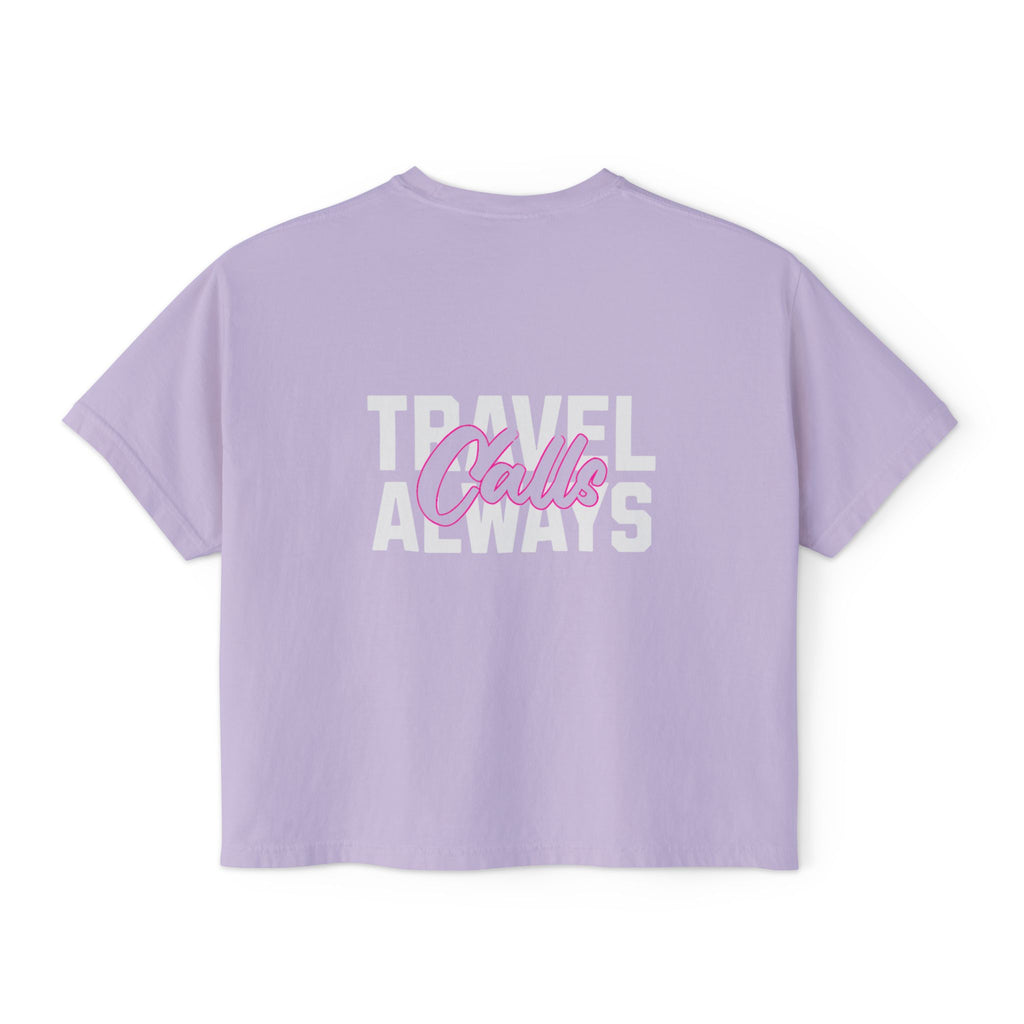 Women's Stylish Travel Calls Boxy Tee
