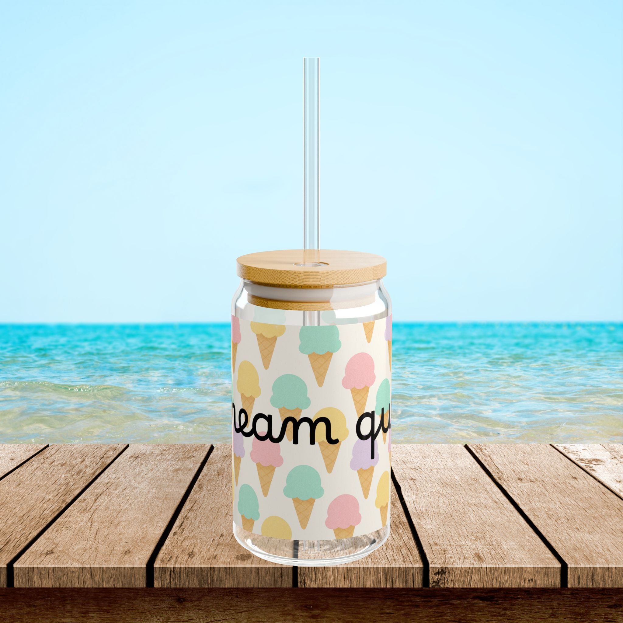 Colourful Ice Cream Sipper Glass