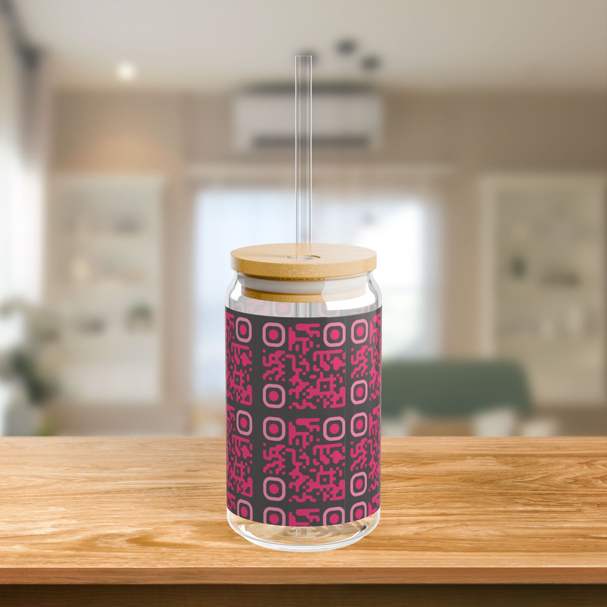 Stylish QR Code Sipper Glass