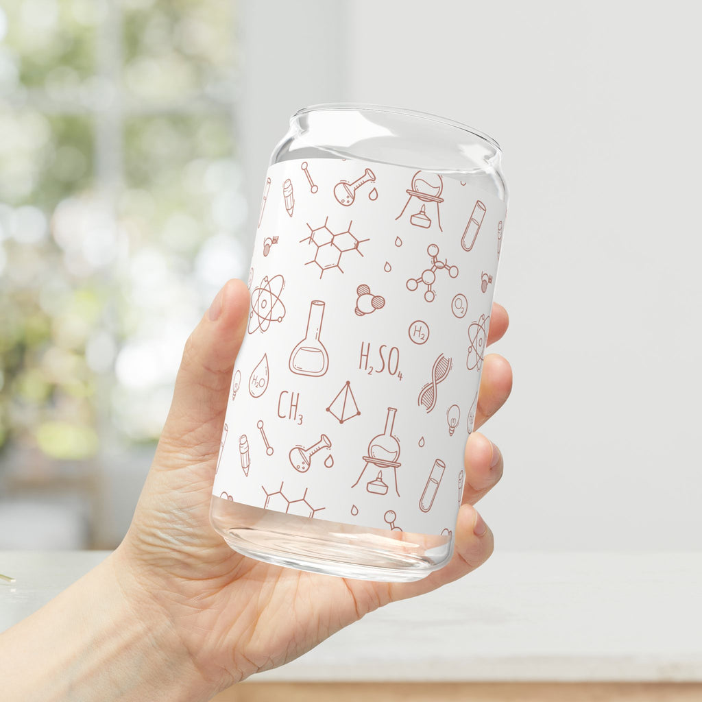 Scientific Themed Sipper Glass 16oz