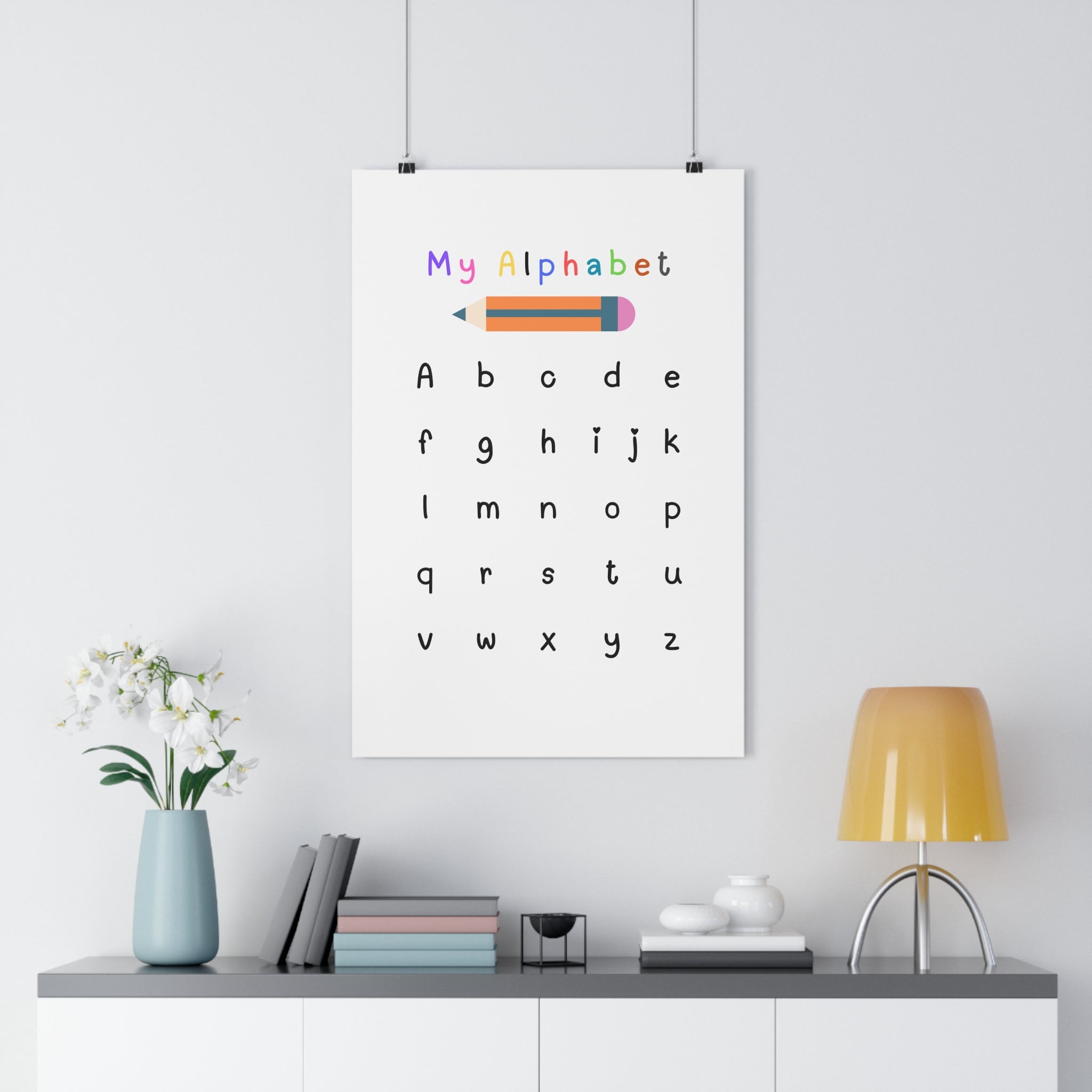 Alphabet Learning Poster for Kids Wall Art