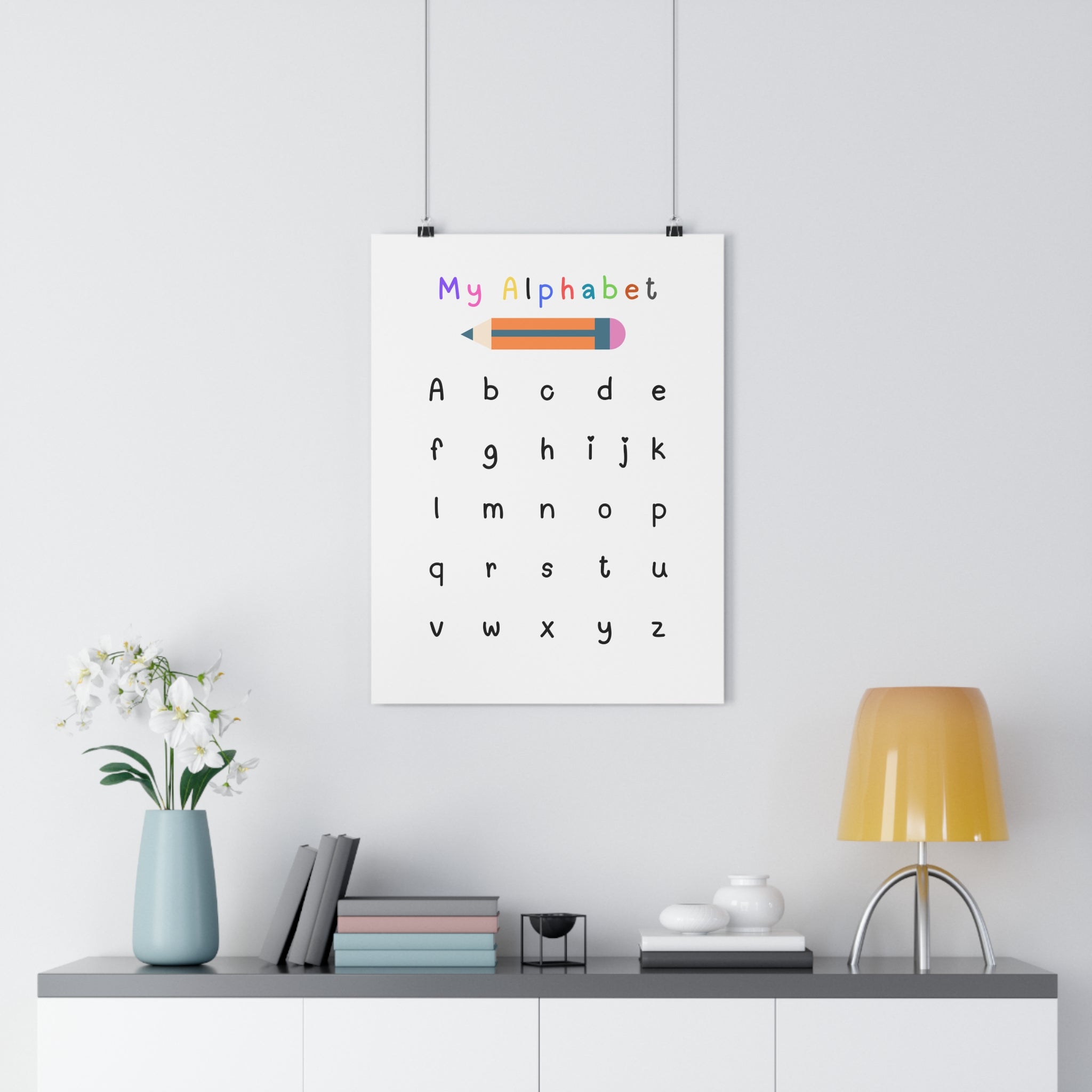 Alphabet Learning Poster for Kids Wall Art