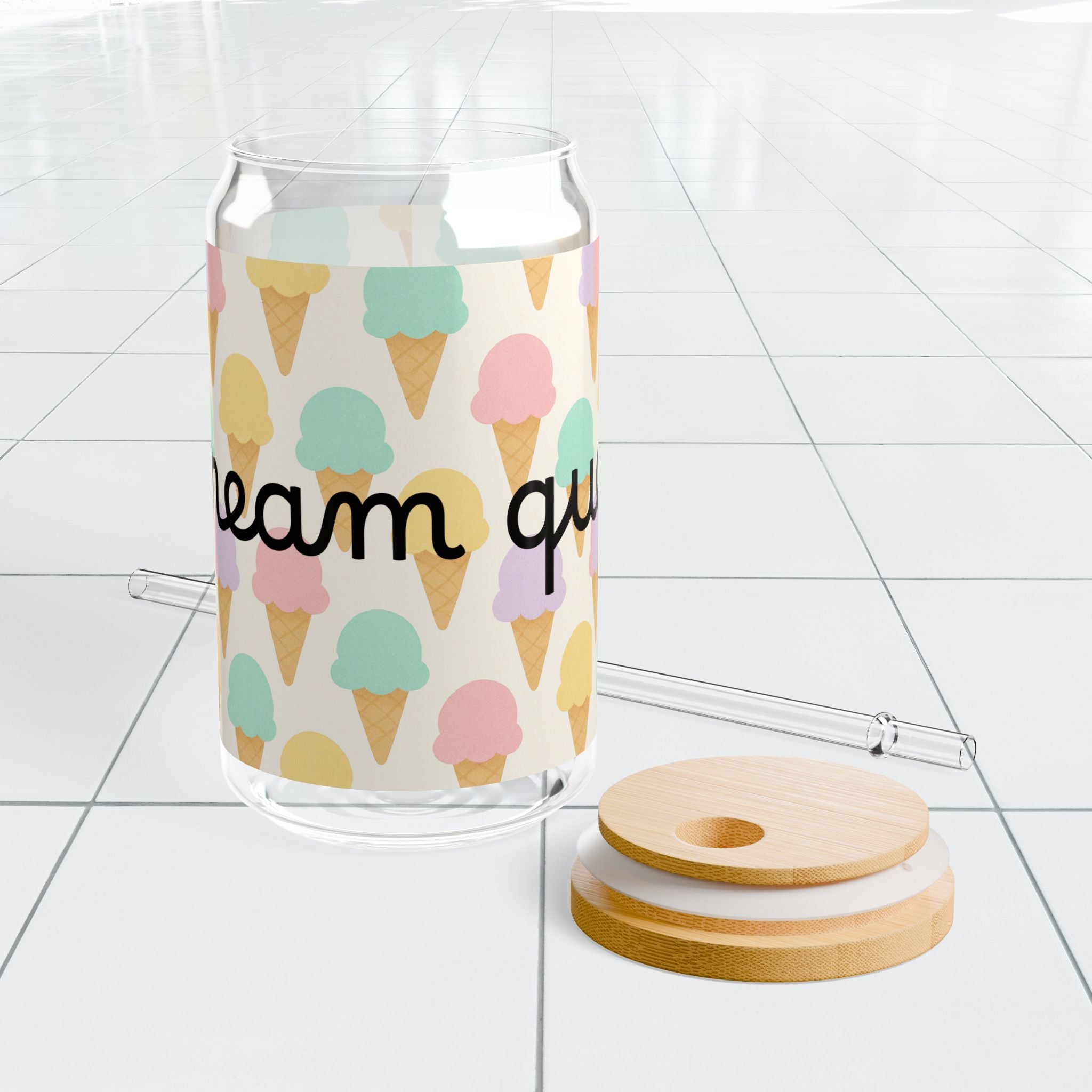 Colourful Ice Cream Sipper Glass