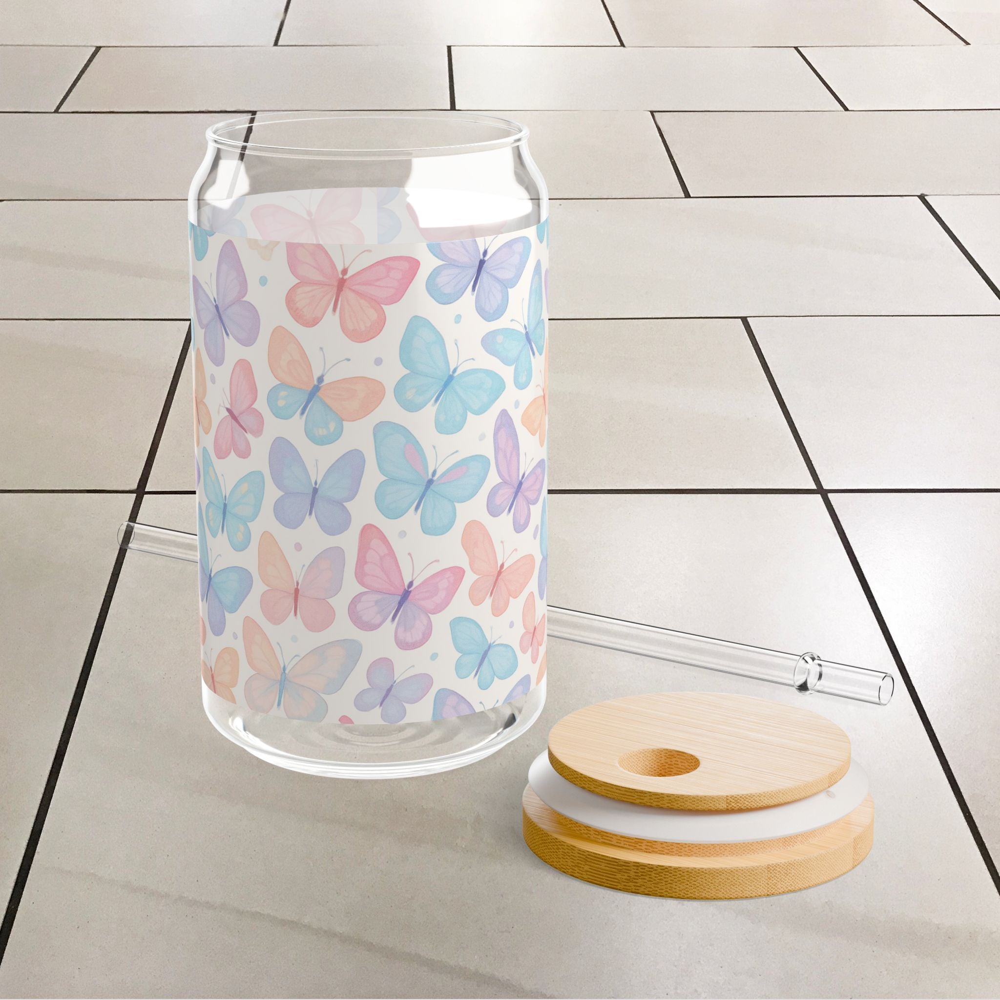 Butterfly Sipper Glass - 16oz