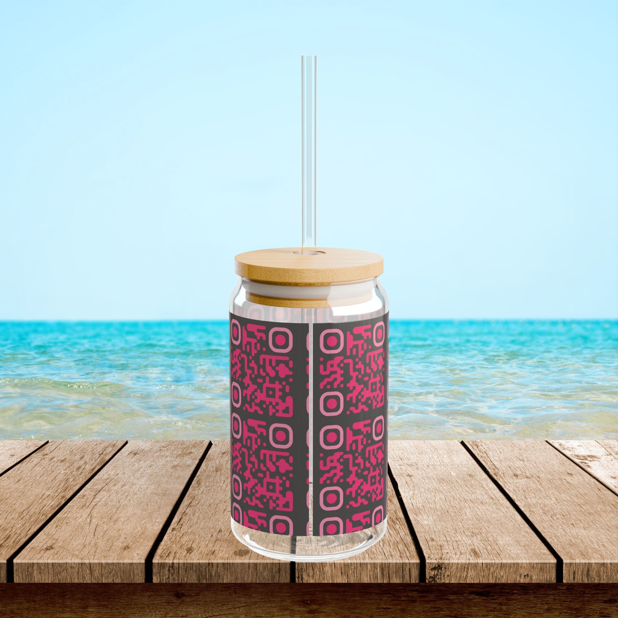 Stylish QR Code Sipper Glass