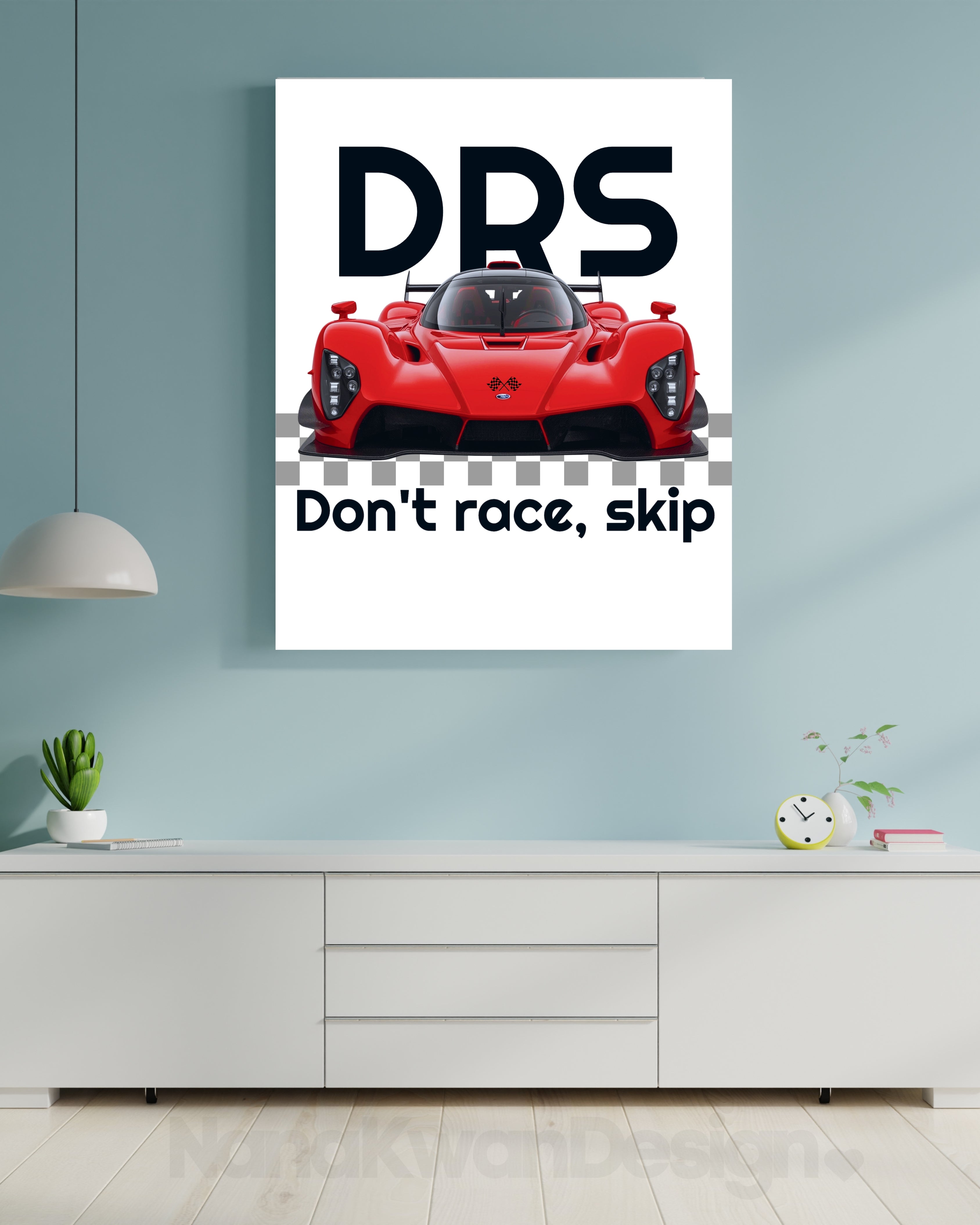 Racing Art Print with Passepartout Frame