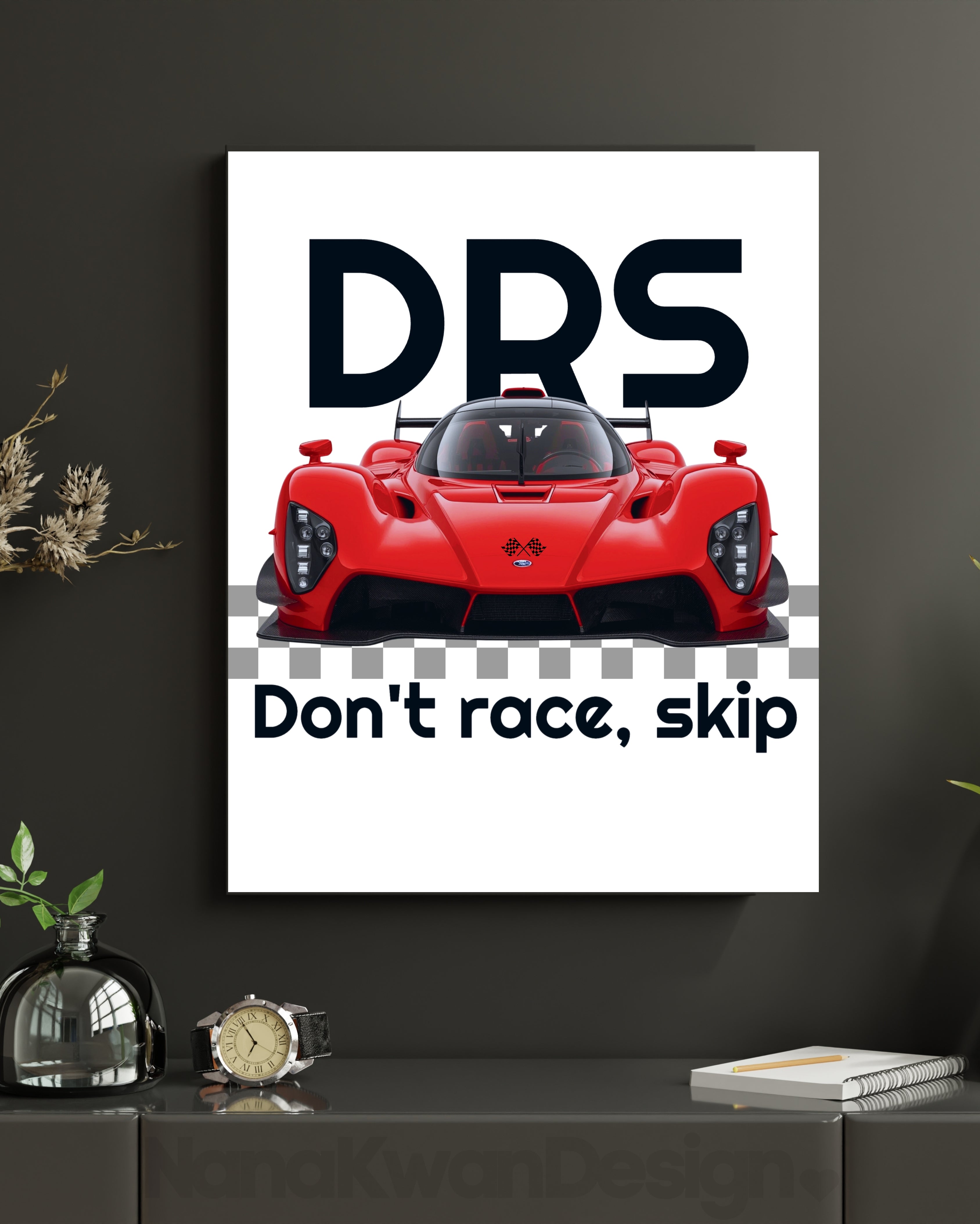 Racing Art Print with Passepartout Frame