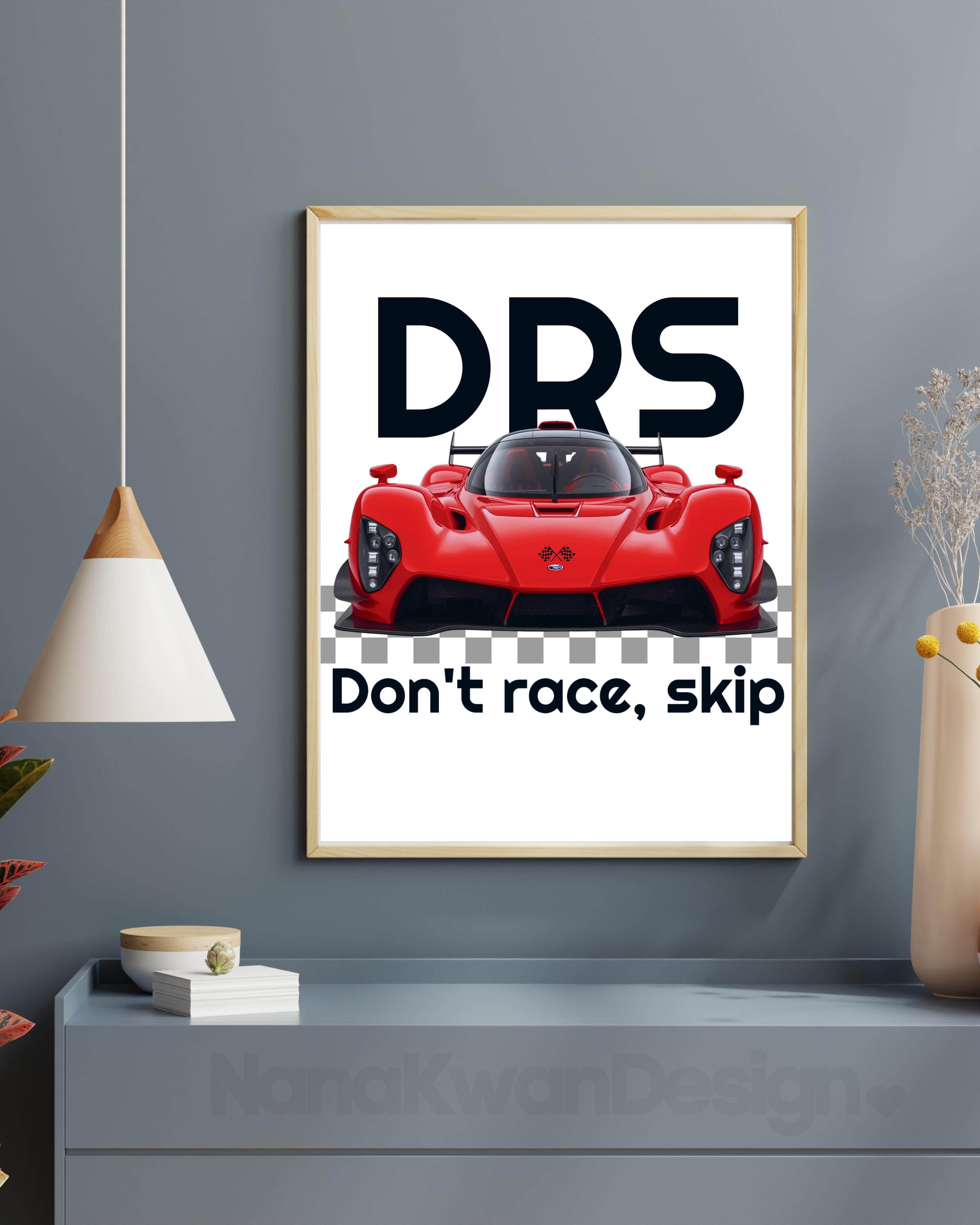 Racing Art Print with Passepartout Frame