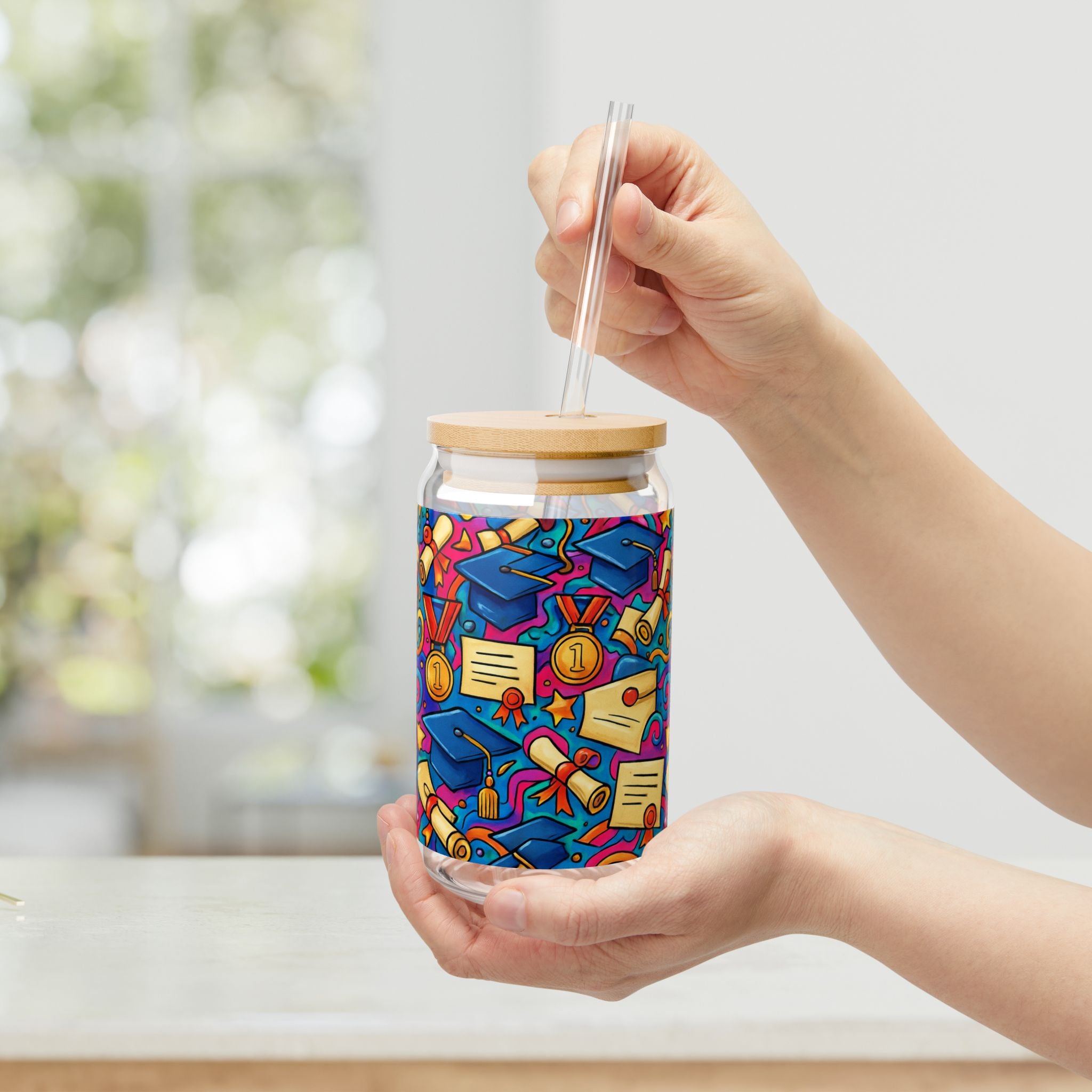 Colourful Graduation Sipper Glass