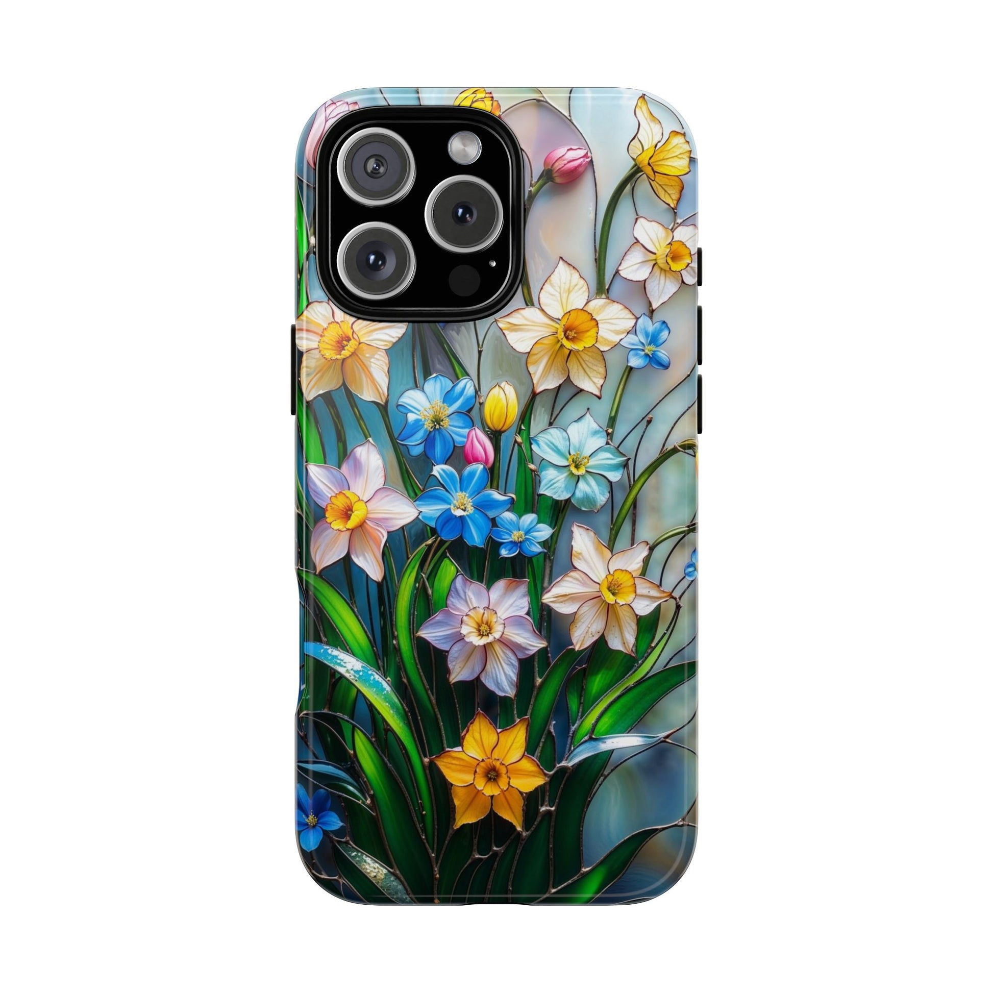 British Daffodil Stained Glass Design Style 2 Tough Phone Case