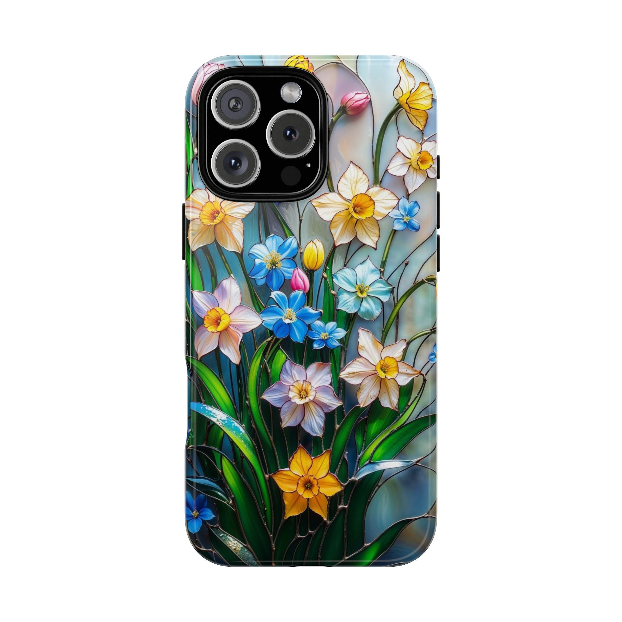 British Daffodil Stains Glass Design Style No 2 Tough Phone Case