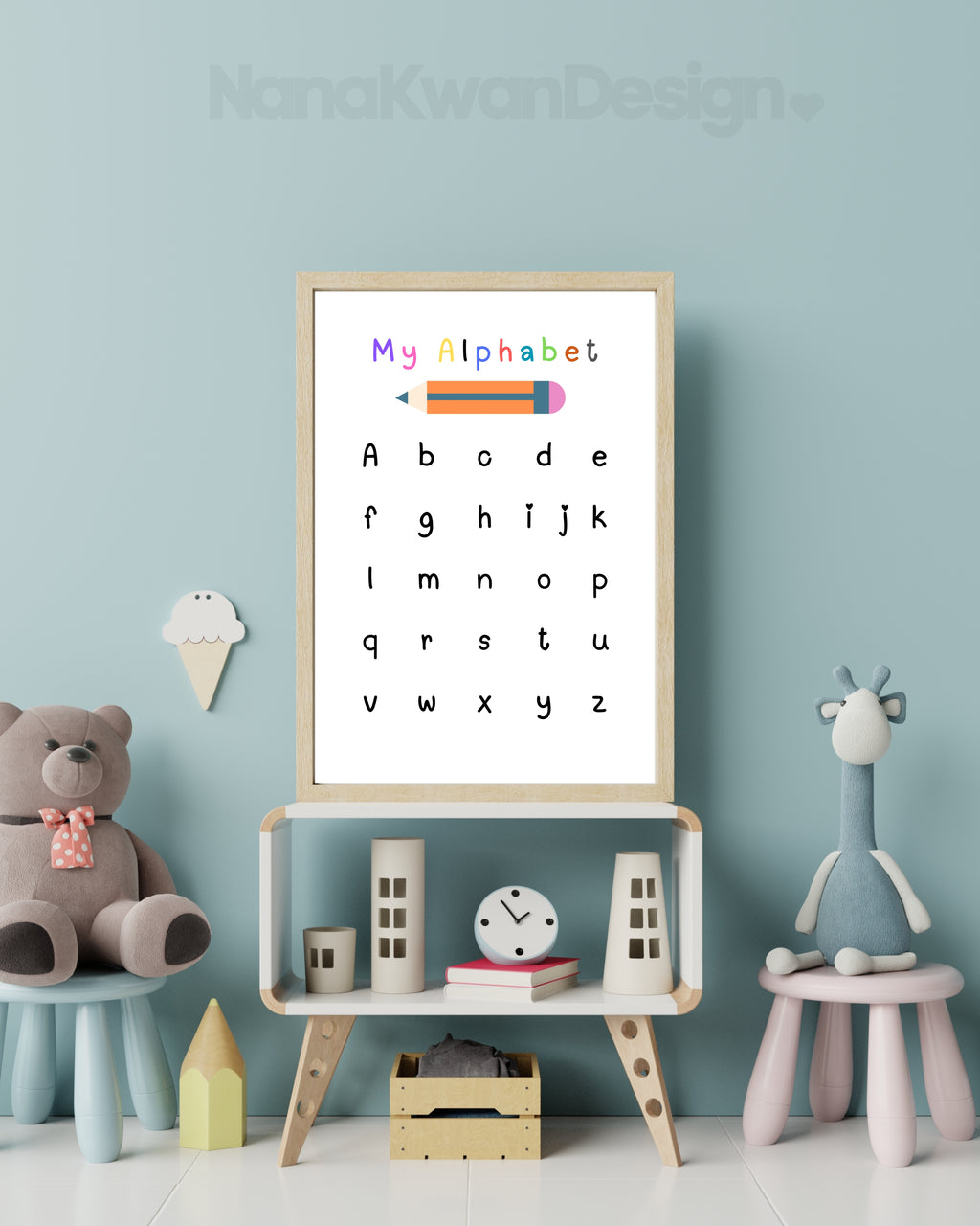 Alphabet Learning Poster for Kids Wall Art