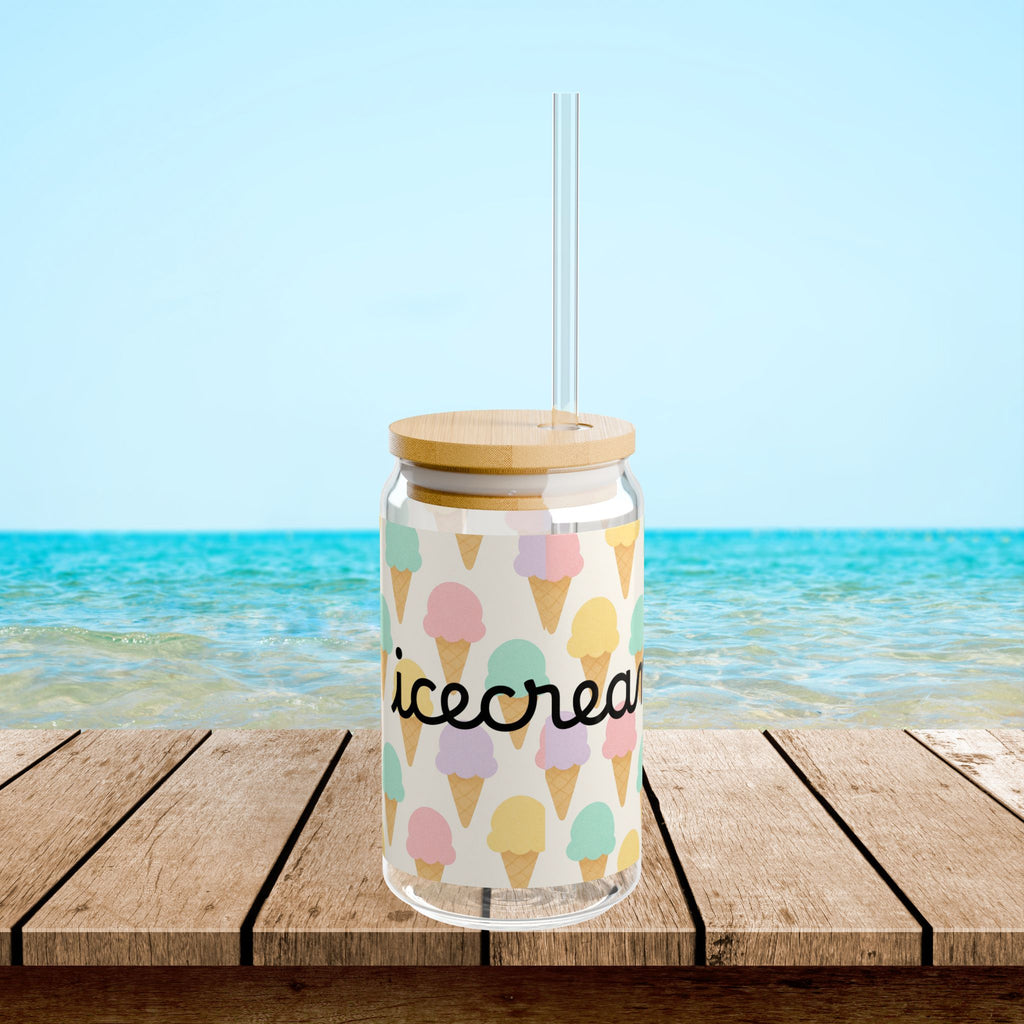 Colourful Ice Cream Sipper Glass
