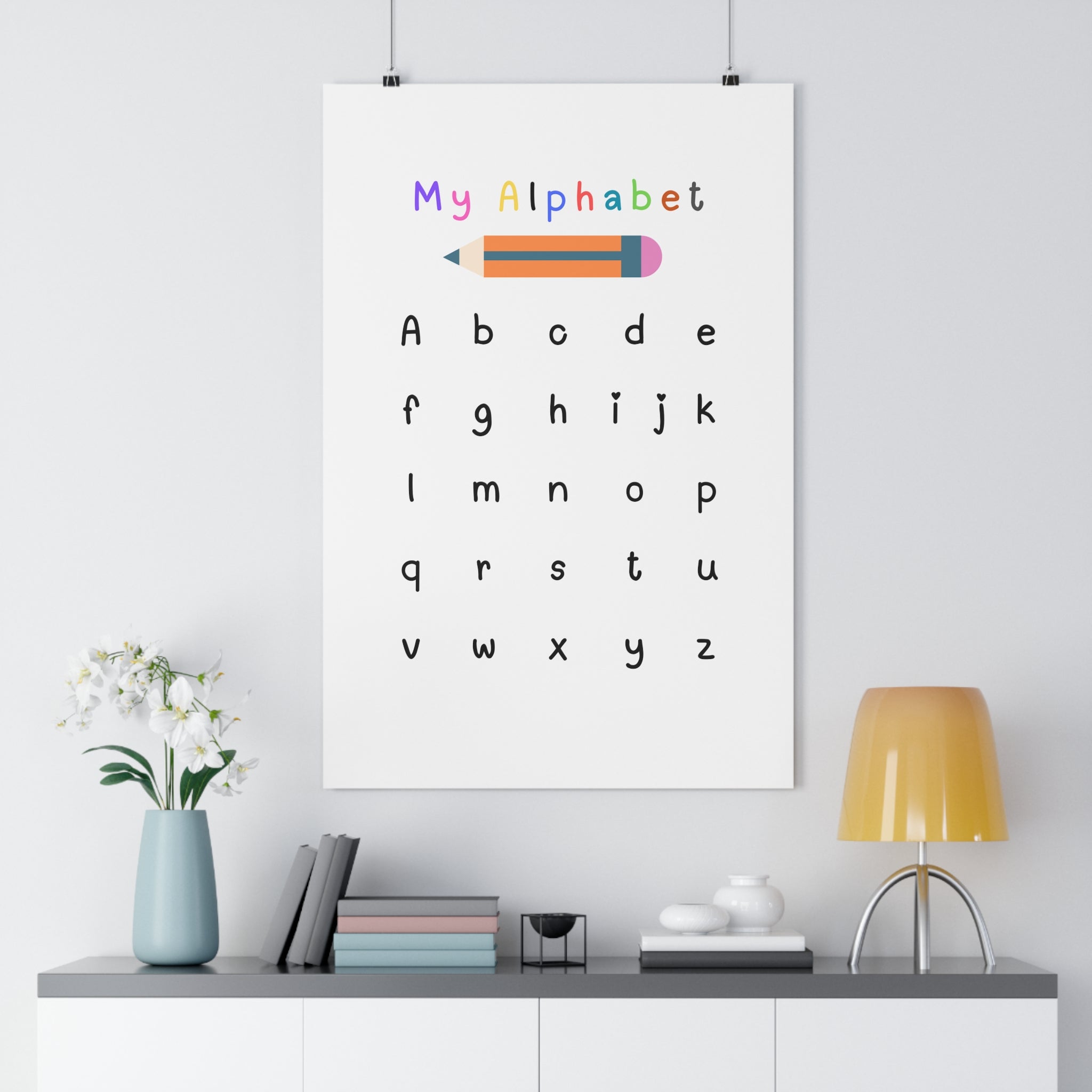 Alphabet Learning Poster for Kids Wall Art