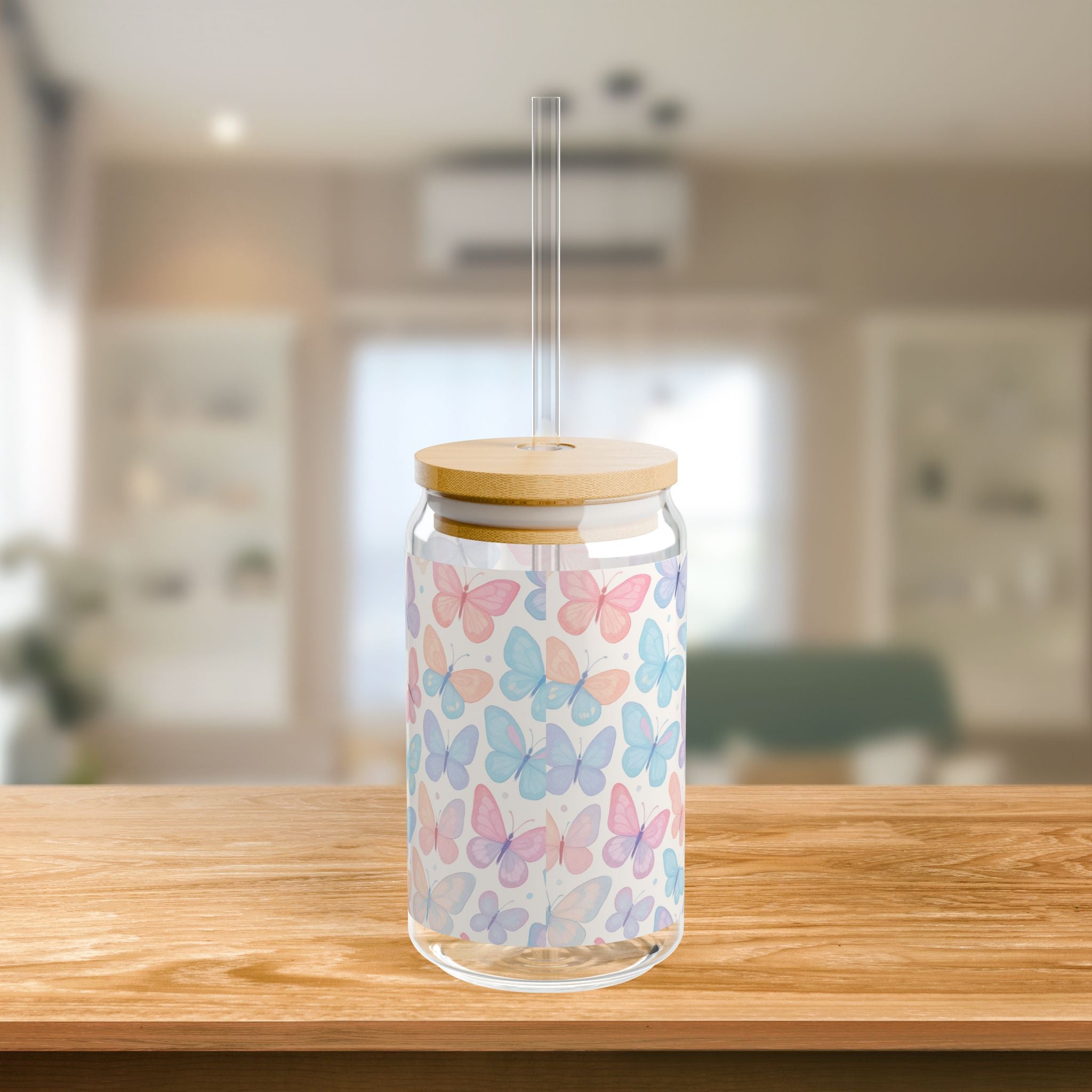 Butterfly Sipper Glass - 16oz