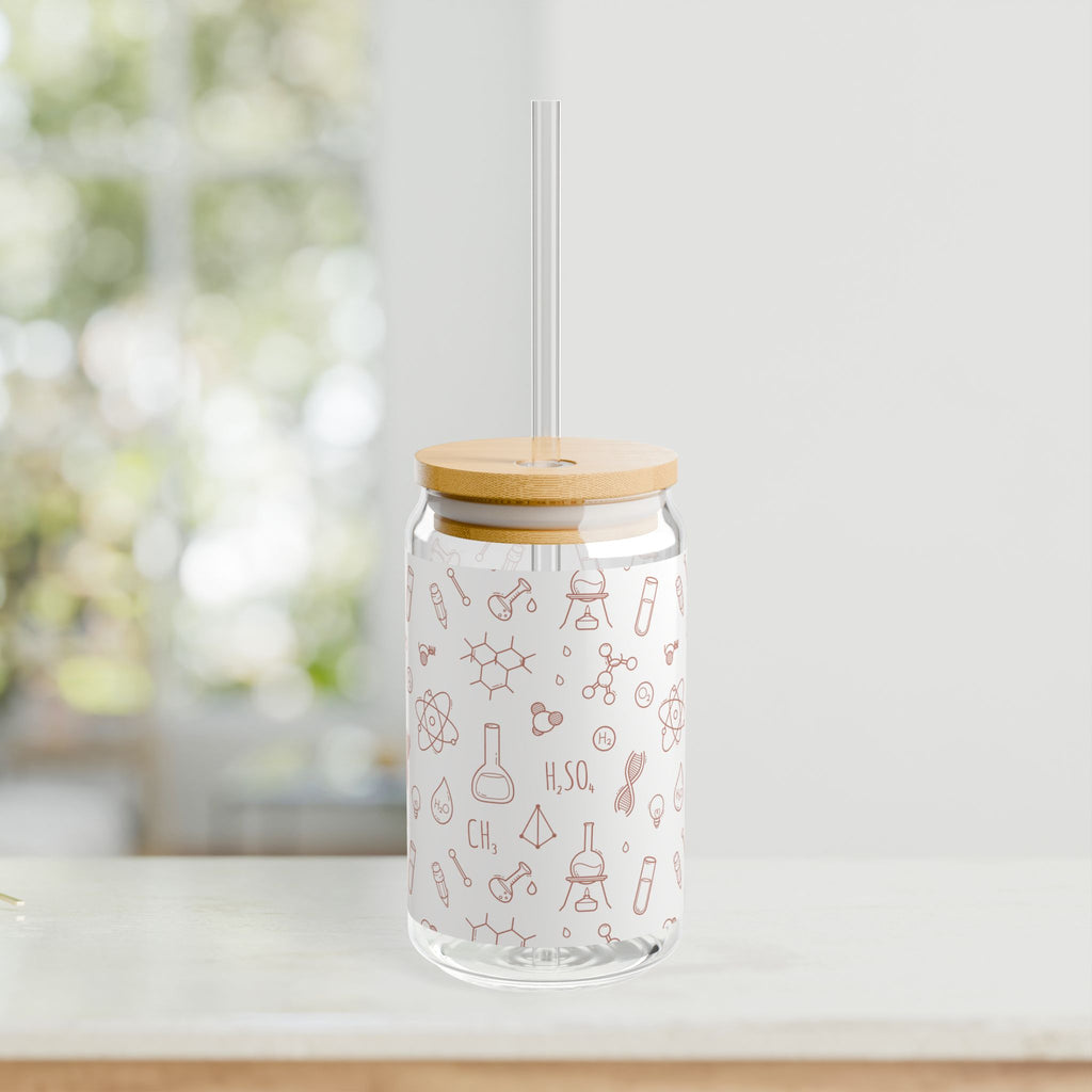 Scientific Themed Sipper Glass 16oz