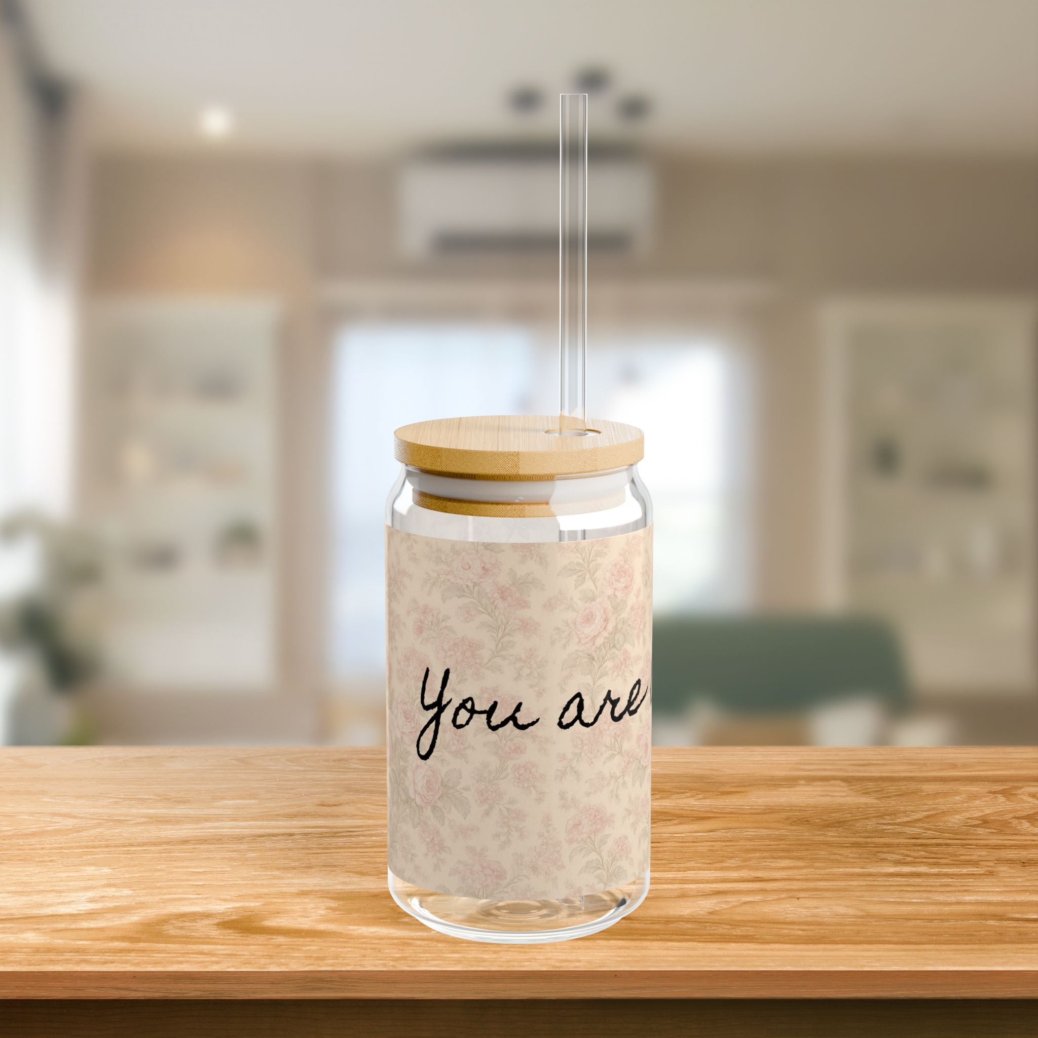 Boho-Inspired Floral Sipper Glass