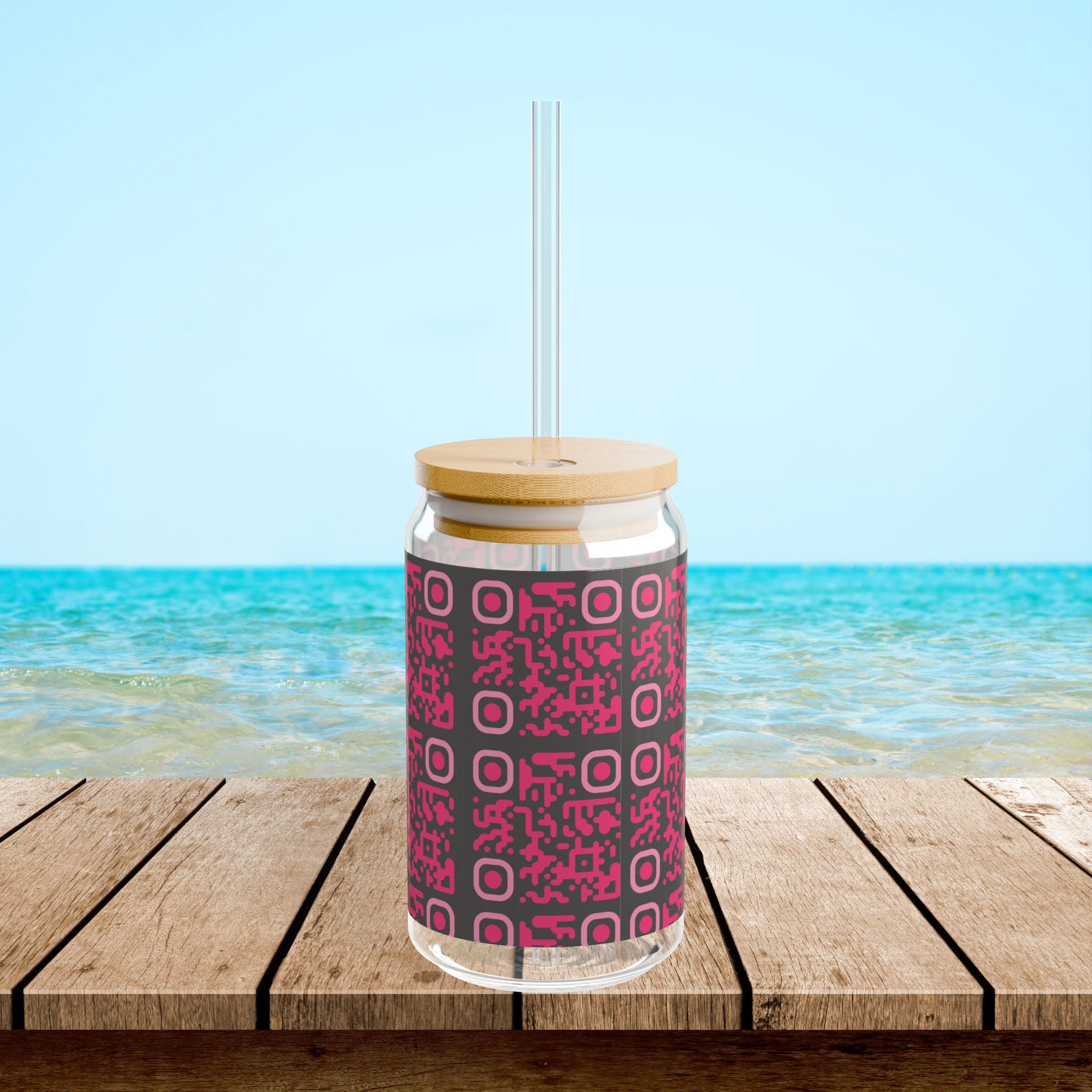 Stylish QR Code Sipper Glass