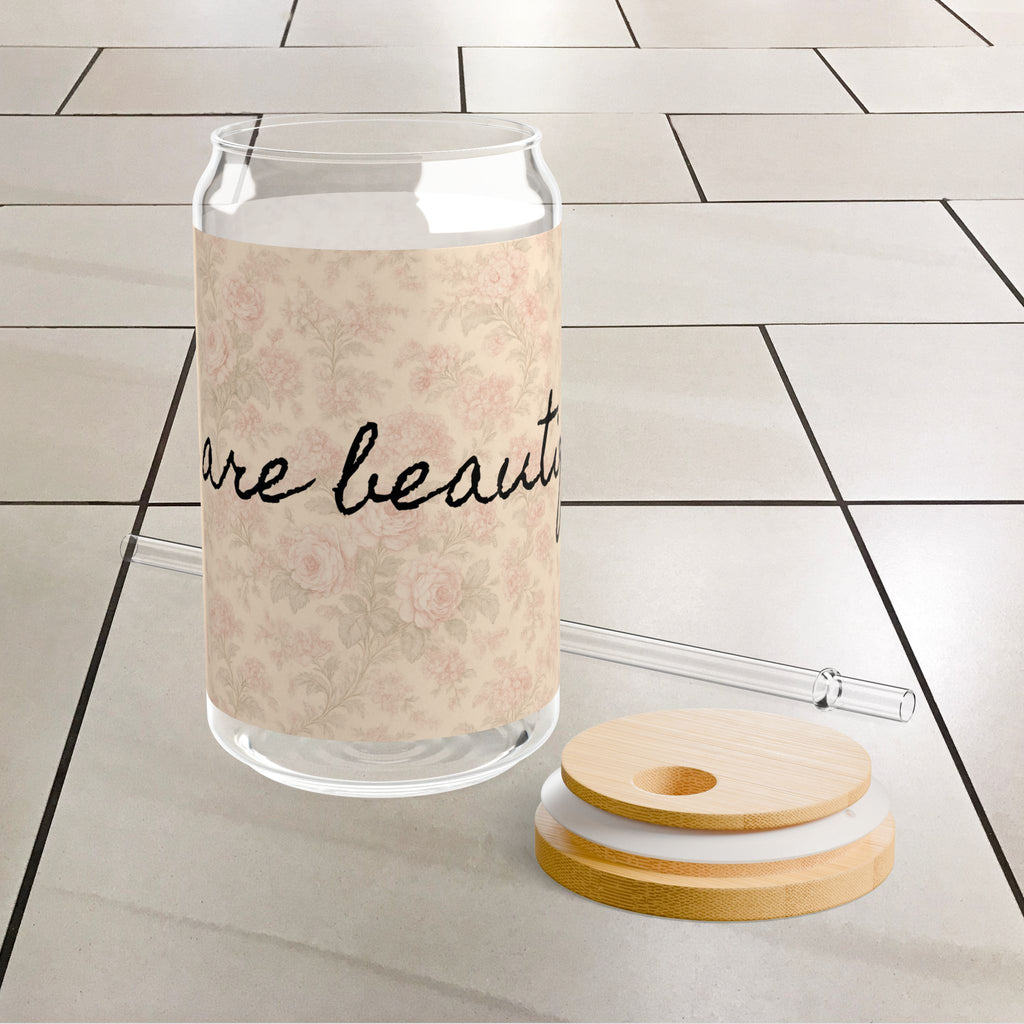 Boho-Inspired Floral Sipper Glass