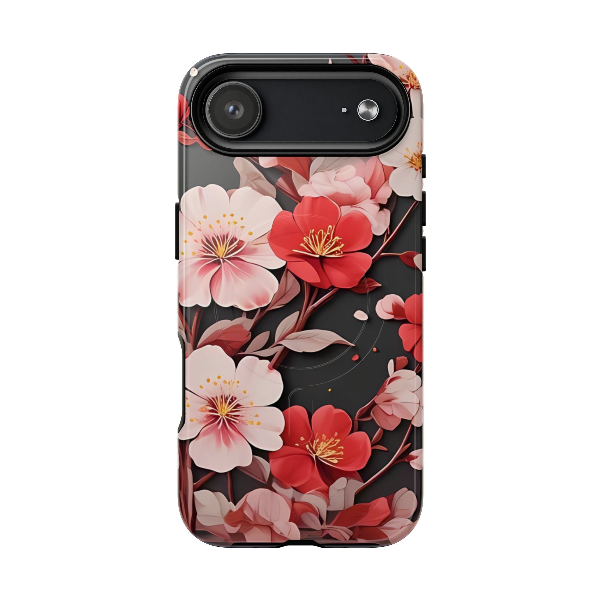 Red Pink Bloom Floral Magnetic iPhone Case