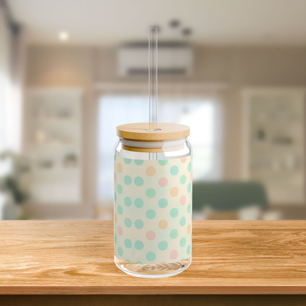 Dot pastel Sipper Glass, 16oz