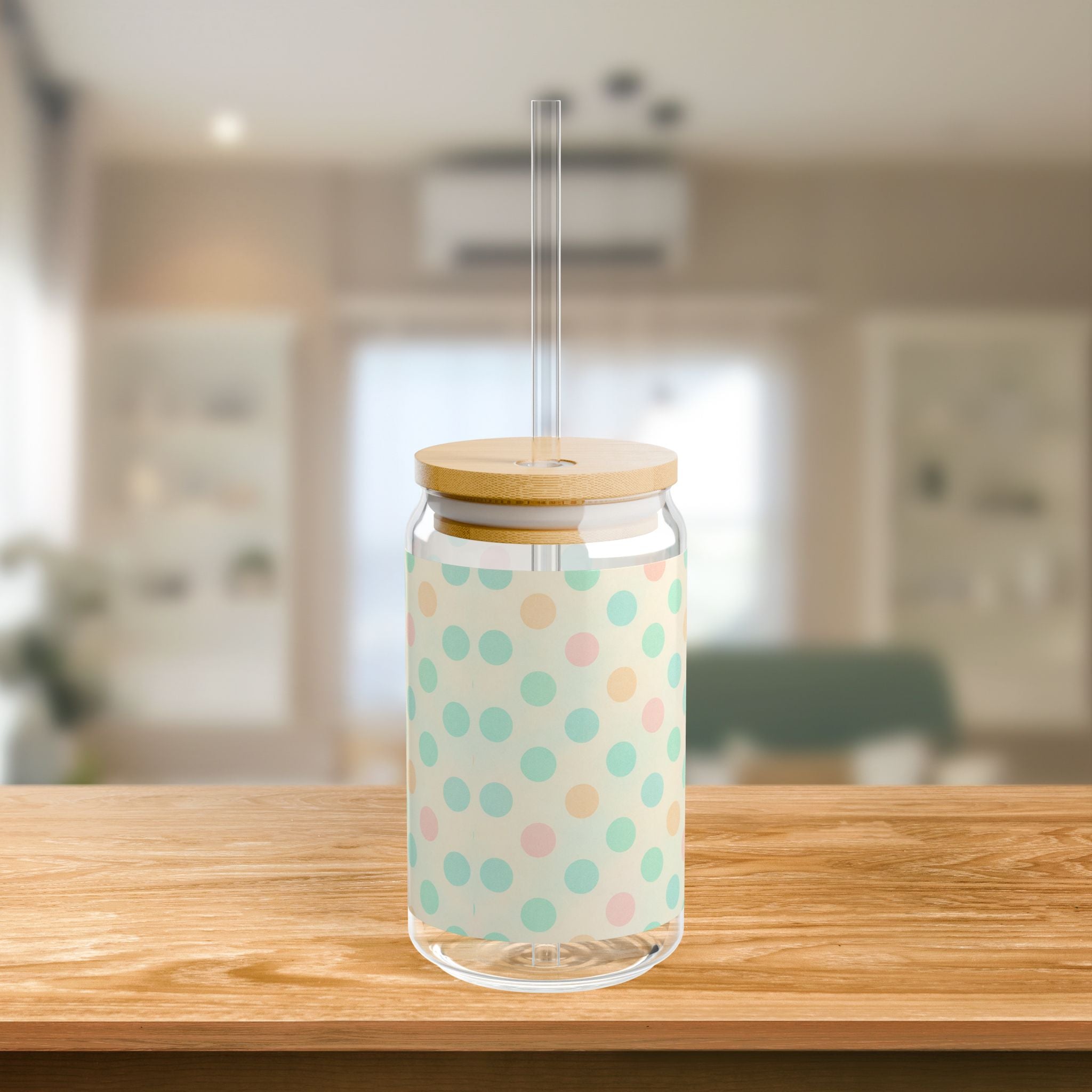 Dot pastel Sipper Glass, 16oz