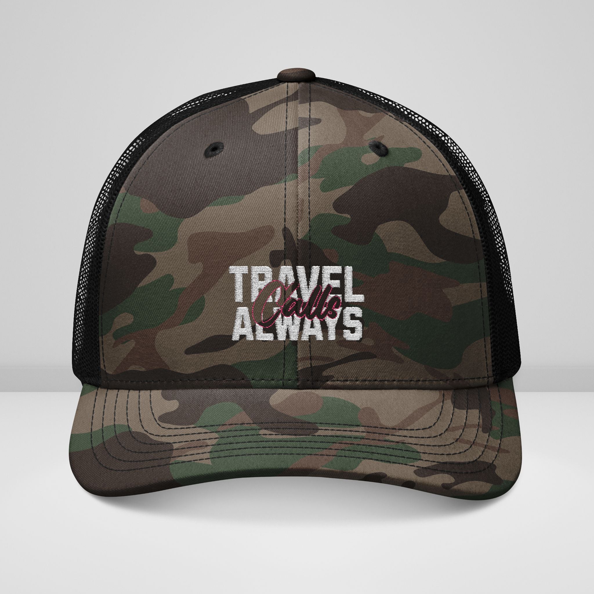 Camouflage Travel Trucker Hat