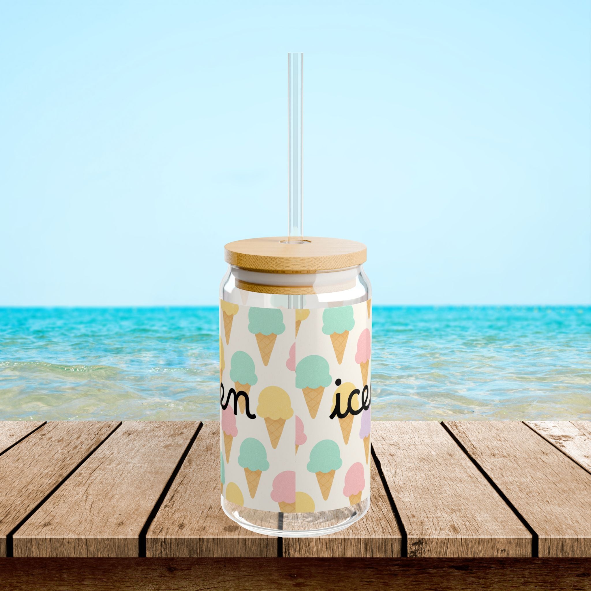Colourful Ice Cream Sipper Glass