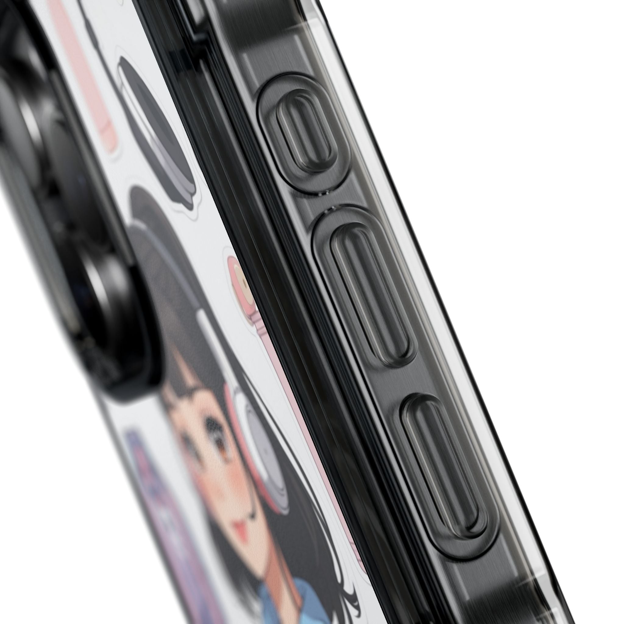 Gift for Gym girl Trendy Clear Phone Case with Anime Cartoon Design.