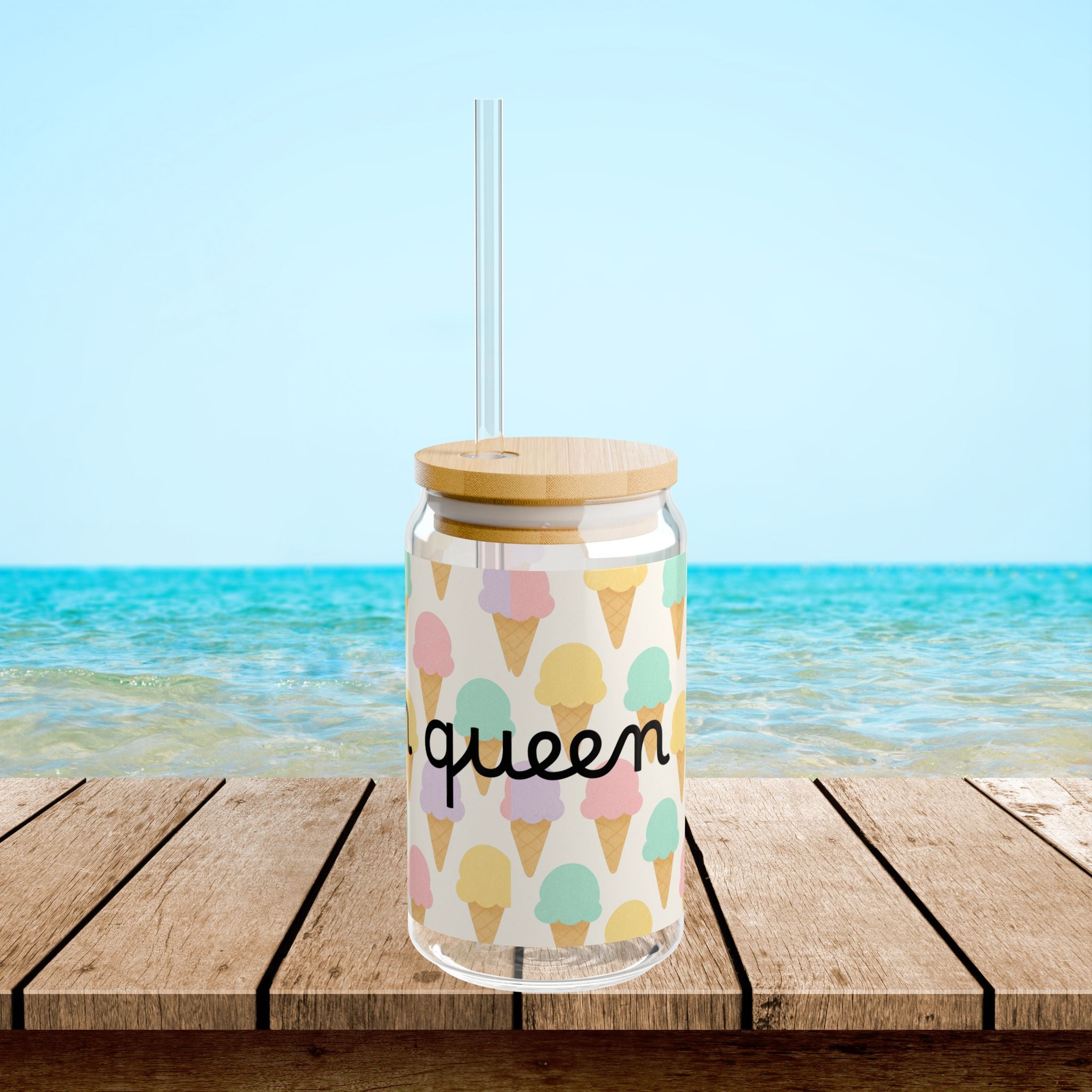 Colourful Ice Cream Sipper Glass