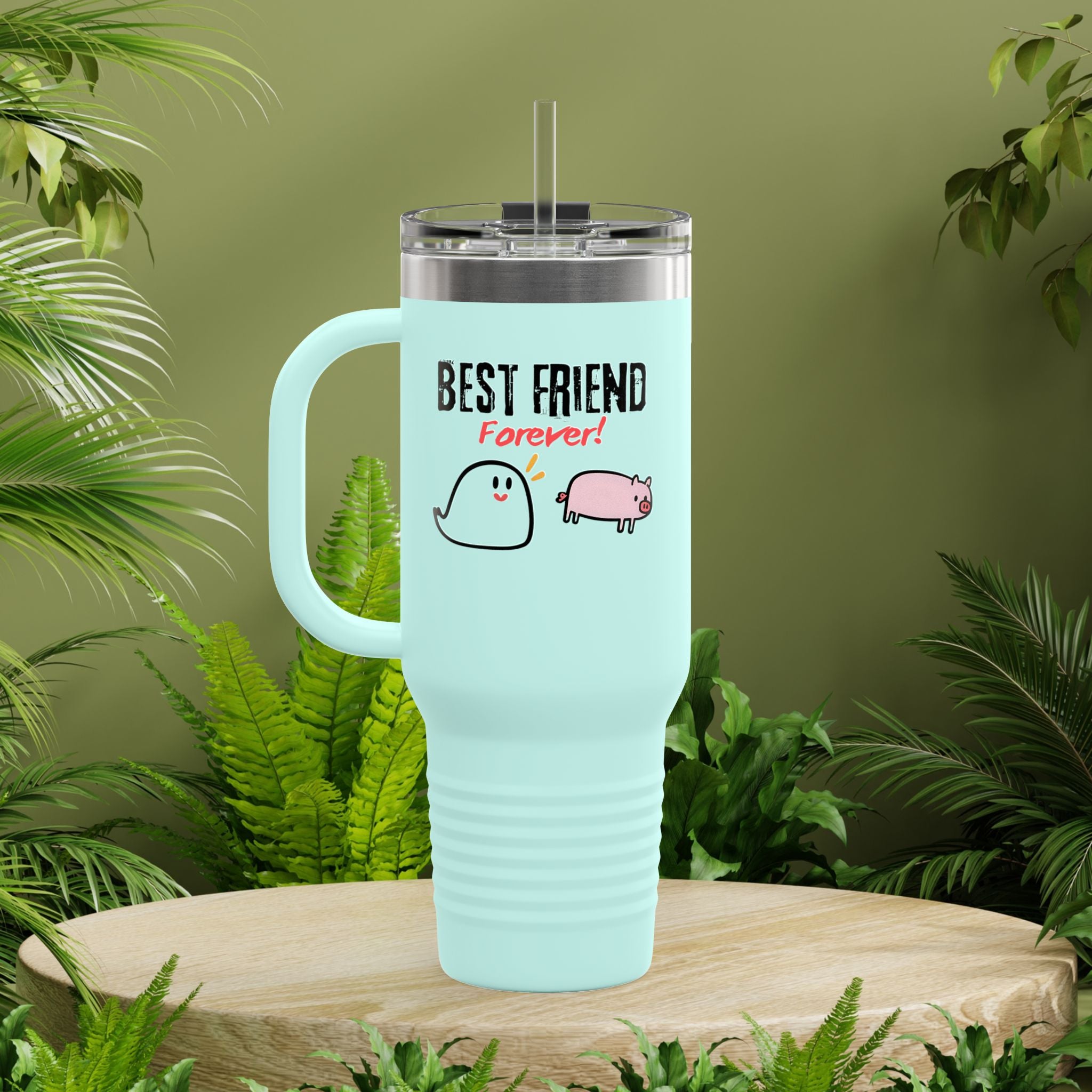 Cute Piggy and Ghost Best Friend Forever Tumbler