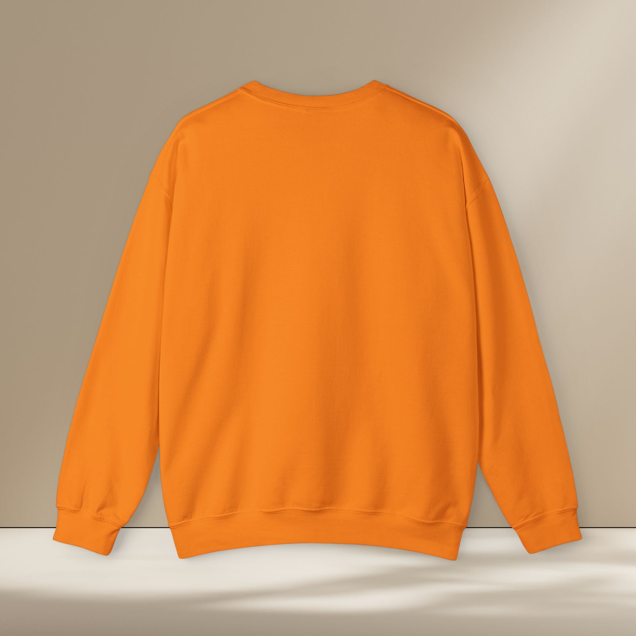 Orange sweatshirt on a beige background